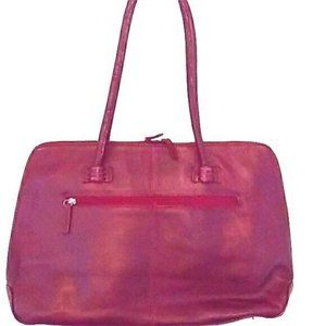 Purse HiDesign Leather Double Zip Burgundy Hand Bag Brass Feet Vegetable Tanned